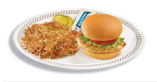 CHICKEN SANDWICH DELUXE with HASHBROWNS