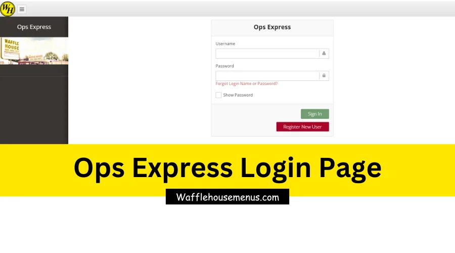 Waffle House ops Express Login Page